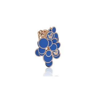 CHANTECLER ANELLO A CASCATA IN ORO ROSA SMALTO BLU E DIAMANTI - PAILLETTES ref. 38897