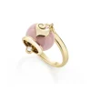 CHANTECLER Anello campanella micro in oro giallo e smalto rosa ref. 36616