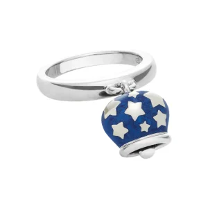 CHANTECLER Anello campanella piccolo in argento e smalto blu perlato ref.36386