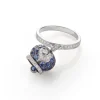 CHANTECLER Anello campanella piccolo in oro bianco zaffiri e diamanti ref. 37727