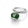 CHANTECLER Anello campanella piccolo in argento e smalto verde perlato ref. 36387