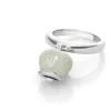 CHANTECLER Anello campanella piccolo in argento e smalto bianco perlato ref. 36388