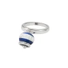 CHANTECLER Anello campanella piccolo in argento e smalto bianco e blu ref. 40492