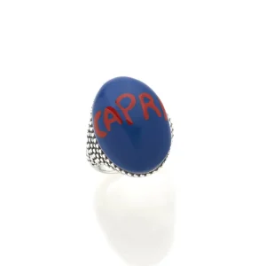 CHANTECLER Anello in argento e cabochon blu ref. 40253