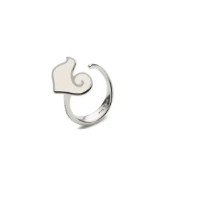 CHANTECLER Anello in argento e smalto bianco ref. 34464