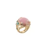 CHANTECLER Anello in oro giallo opale rosa e pietre preziose ref. 30875