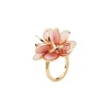 CHANTECLER Anello Paillettes in oro rosa e smalto rosa cipria