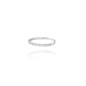 FACCO ANELLO  colore Bianco con zirconi Simbolo:  LINEA "La Vita della felicit?"