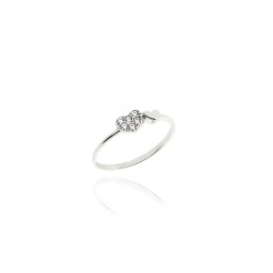 FACCO ANELLO  colore Bianco con zirconi Simbolo:  CUORE "I sentimenti raccontati dall?Anima"