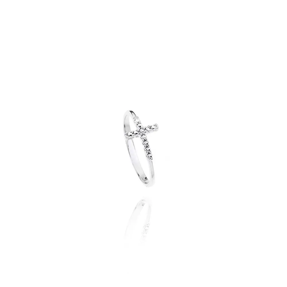 FACCO ANELLO  colore Bianco con zirconi Simbolo:  CREDO  "Gli autentici valori della vita"