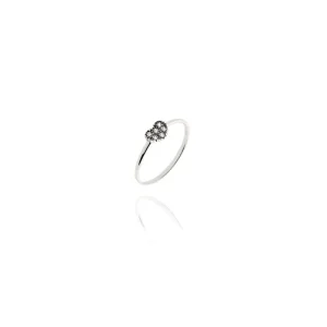 FACCO ANELLO  colore Bianco con zirconi Simbolo:  CUORE "La tenerezza racchiusa nel Cuore"