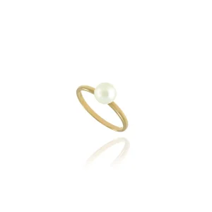 FACCO ANELLO  colore Giallo con Perla Naturale Simbolo:  PERLA "Racchiude la purezza della Natura"