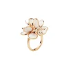 CHANTECLER Anello con paillettes in oro rosa e smalto bianco ref. 33607