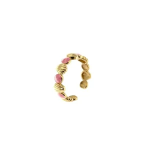 RUE DES MILLE ANELLO CONCHIGLIA SMALTO ROSA ref. AE-AN-CON-R