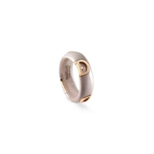 DAMIANI Anello ceramica cappuccino oro rosa diamante 20087258 moderna glamour GH 13