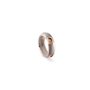 DAMIANI Anello in ceramica cappuccino oro rosa e diamante ref. 20087262