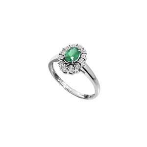 DONNA ORO ANELLO CON SMERALDO E DIAMANTI ref. DCAE5412.006