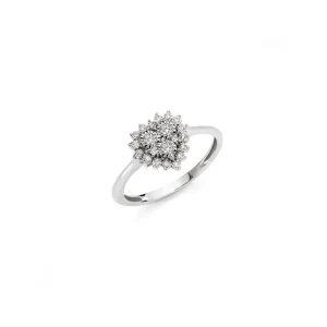 DONNA ORO ANELLO CUORE DELLA REGINA IN ORO BIANCO E DIAMANTI ref. DHAF9496.011