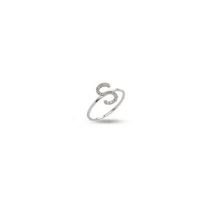 DONNA ORO ANELLO ELEMENTS - LETTERA S CON DIAMANTI ref. DCHF4804S.003_L