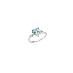 DONNA ORO ANELLO LUCE - ACQUAMARINA CUORE E DIAMANTI ref. DHAA7194.003