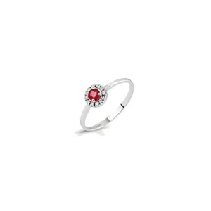 DONNA ORO ANELLO LUCE - RUBINO ROTONDO E DIAMANTI ref. DHAR7203.004