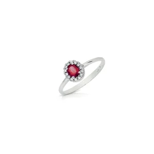 DONNA ORO ANELLO ORO BIANCO RUBINO DIAMANTI DHAR7206.004