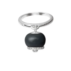 CHANTECLER Anello in oro bianco, Diamanti e onice