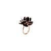 CHANTECLER Anello in oro rosa e smalto nero