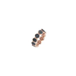 CHANTECLER ANELLO VERETTA IN ORO ROSA E DIAMANTI NERI - PAILLETTES ref. 41021