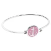 TOM HOPE bangle ottone placcato argento, chiusura smaltata rosa