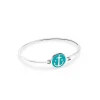 TOM HOPE bangle ottone placcato argento, chiusura smaltata verde acqua