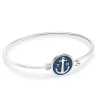 TOM HOPE bangle ottone placcato argento, chiusura smaltata blu