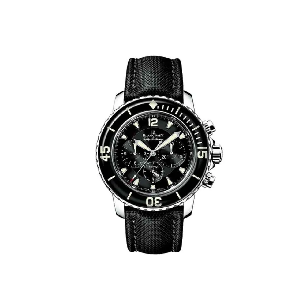 blancpain_fifty_fathoms_c_0.webp BLANCPAIN Fifty Fathoms Chronographe Flyback 5085F 1130 52A subacqueo moderno passioneacciaio tela vela cronografo flyback