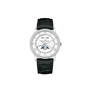 BLANCPAIN Villeret Quantième Complet 6654A 1127 55B eleganza classica tradizione acciaio alligatore alzavel cicli lunari luna