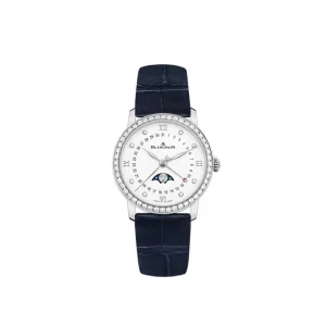 BLANCPAIN Villeret QUANTIÈME PHASE DE LUNE ref. 6126 4628 55B eleganza classica tradizione purezzaacciaio alligatore alzavel