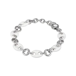 CHANTECLER Bracciale a maglia marina in argento e smalto bianco ef. 40644