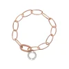 CHANTECLER Bracciale a maglie ovali in oro rosa con logo ref. 26858