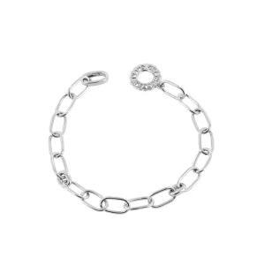 CHANTECLER Bracciale a maglie ovali in argento con logo ref. 31209