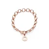 CHANTECLER Bracciale a maglie tonde in oro rosa con pendente logo