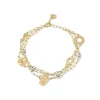 CHANTECLER Bracciale a tre fili simboli in oro giallo e diamanti ref. 38519