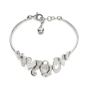 CHANTECLER Bracciale Et Voilà semirigido in argento lucido con simboli