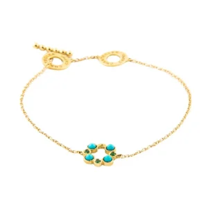 CHANTECLER Bracciale in oro giallo smeraldo e turchese ref. 31938