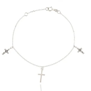 FACCO BRACCIALE  colore Bianco con zirconi Simbolo:  CREDO  "Gli autentici valori della vita"
