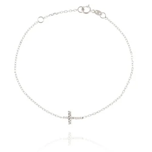 FACCO BRACCIALE  colore Bianco con zirconi Simbolo:  CREDO  "Gli autentici valori della vita"