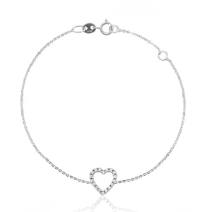 FACCO BRACCIALE  colore Bianco con zirconi Simbolo:  CUORE "I sentimenti raccontati dall?Anima"