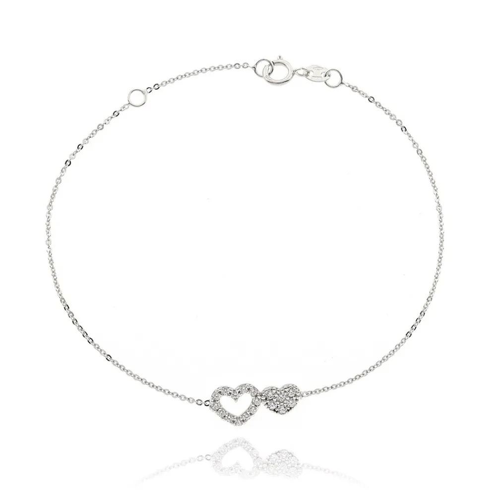 FACCO BRACCIALE  colore Bianco con zirconi Simbolo:  CUORE "I sentimenti raccontati dall?Anima"