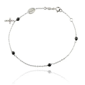 FACCO BRACCIALE  colore Bianco con zirconi Simbolo:  CREDO  "Gli autentici valori della vita"
