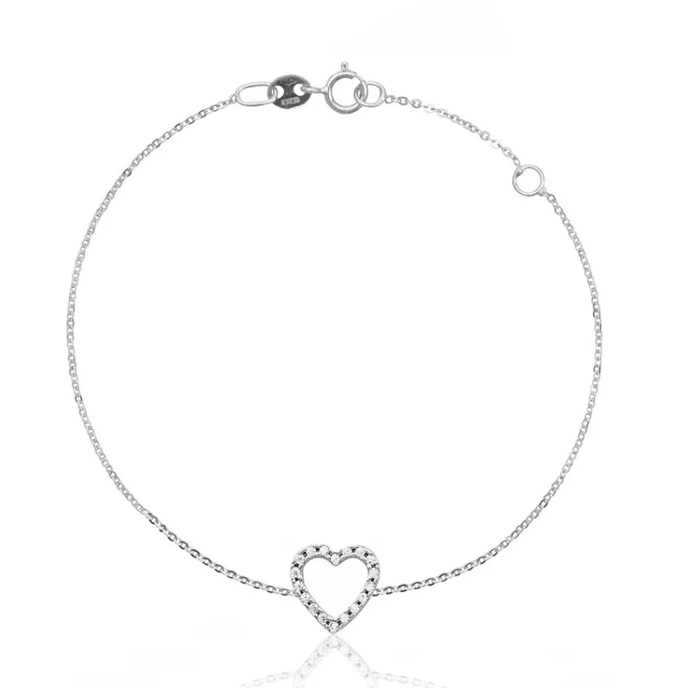 FACCO BRACCIALE  colore Bianco con zirconi Simbolo:  CUORE "I sentimenti raccontati dall?Anima"