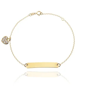 FACCO BRACCIALE  colore Giallo con zirconi Simbolo:  CUORE "La dolcezza racchiusa nel Cuore"