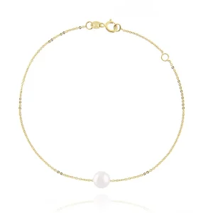 FACCO BRACCIALE  colore Giallo con Perla Naturale Simbolo:  PERLA "Racchiude la purezza della Natura"
